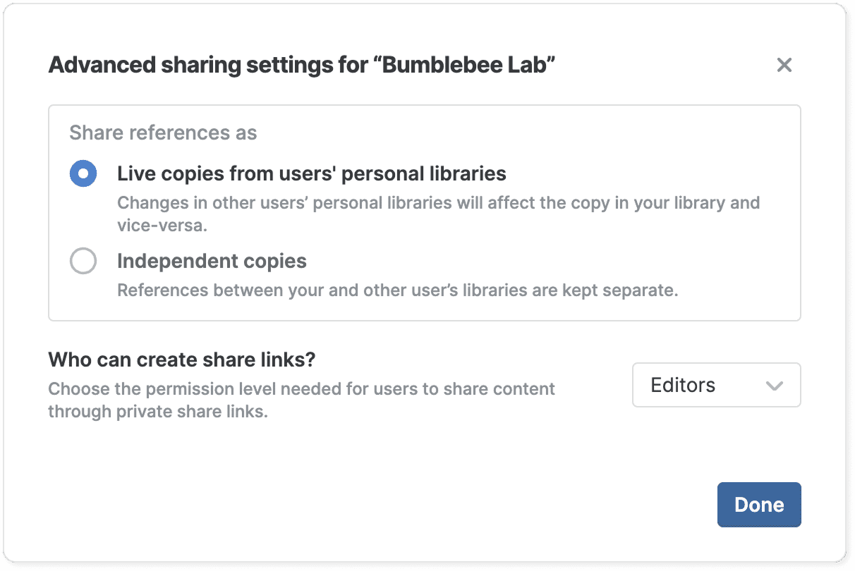 Advanced sharing settings